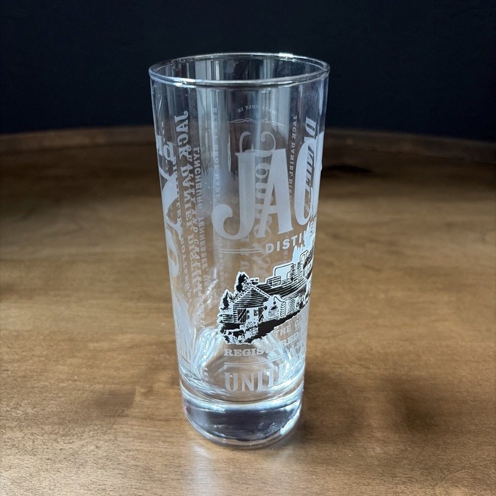 Jack Daniel Distillery Old No. 7 Brand Tennessee Glass 6"H Highball Barware